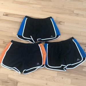 3 pairs lot Adidas Running soccer Shorts Active Athletic size M built in liner